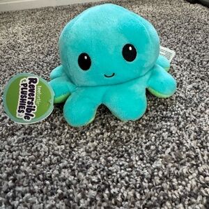 Kawaii Reversible Plush Octopus - Turquoise